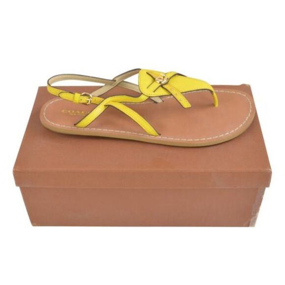 NIB Coach Camara Summer Leather Sandals SUNFLOWER 8 - Picture 1 of 6